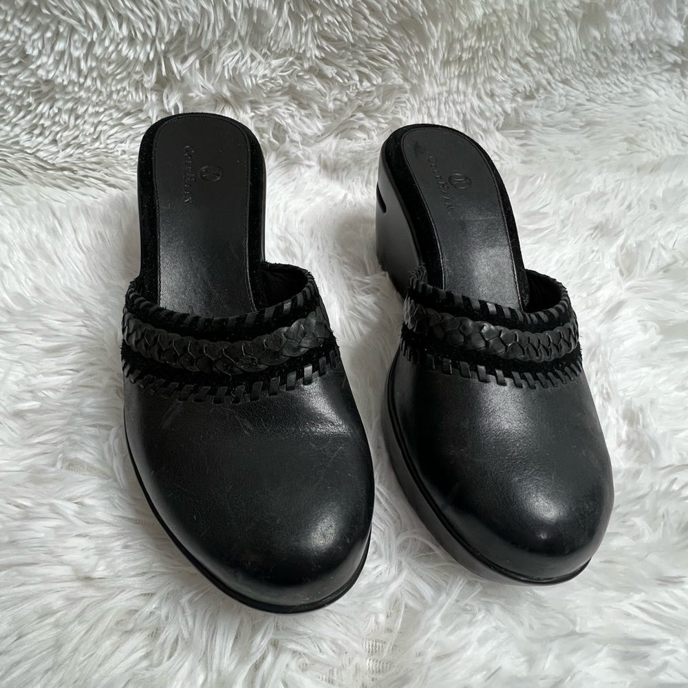 Coke Haan Nike Air Soles Leather Braided Clogs